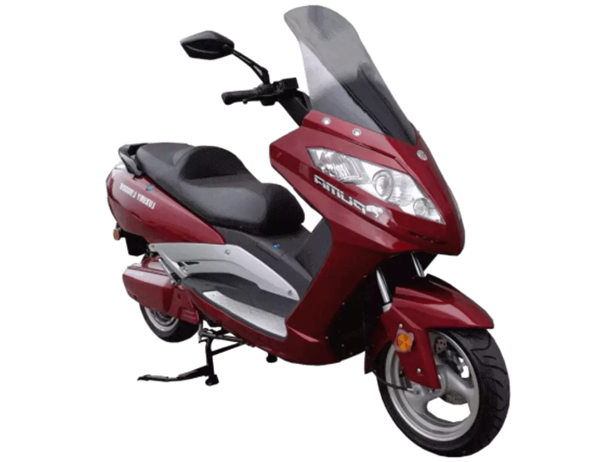 Električni motocikl Puma, crvene boje, desni poluprofil